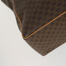 CELINE Macadam Canvas Tote Bag PVC Leather Brown Gold Auth ki6248-15
