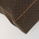 CELINE Macadam Canvas Tote Bag PVC Leather Brown Gold Auth ki6248-17