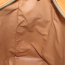 CELINE Macadam Canvas Tote Bag PVC Leather Brown Gold Auth ki6248-19