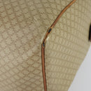 CELINE Macadam Canvas Boston Bag PVC Beige Gold Auth ki6249-9