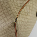 CELINE Macadam Canvas Boston Bag PVC Beige Gold Auth ki6249-15