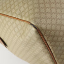 CELINE Macadam Canvas Boston Bag PVC Beige Gold Auth ki6249-16