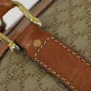 CELINE Macadam Canvas Boston Bag PVC Beige Gold Auth ki6249-17