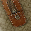 CELINE Macadam Canvas Boston Bag PVC Beige Gold Auth ki6249-19