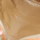 CELINE Macadam Canvas Boston Bag PVC Beige Gold Auth ki6249-10