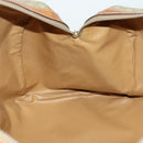 CELINE Macadam Canvas Boston Bag PVC Beige Gold Auth ki6249-21