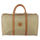 CELINE Macadam Canvas Boston Bag PVC Beige Gold Auth ki6249-13