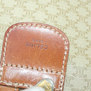 CELINE Macadam Canvas Boston Bag PVC Beige Gold Auth ki6249-11