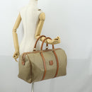CELINE Macadam Canvas Boston Bag PVC Beige Gold Auth ki6249-24