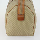 CELINE Macadam Canvas Boston Bag PVC Beige Gold Auth ki6249-3