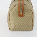 CELINE Macadam Canvas Boston Bag PVC Beige Gold Auth ki6249-4