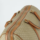 CELINE Macadam Canvas Boston Bag PVC Beige Gold Auth ki6249-6