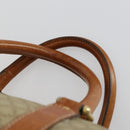 CELINE Macadam Canvas Boston Bag PVC Beige Gold Auth ki6249-8