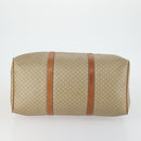 CELINE Macadam Canvas Boston Bag PVC Beige Gold Auth ki6249-5