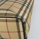 BURBERRY Nova Check Tote Bag PVC Beige Gold Auth ki6250-9