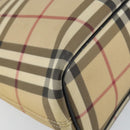 BURBERRY Nova Check Tote Bag PVC Beige Gold Auth ki6250-14