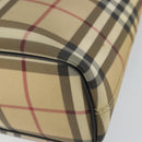 BURBERRY Nova Check Tote Bag PVC Beige Gold Auth ki6250-15