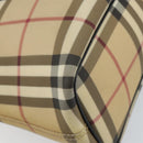 BURBERRY Nova Check Tote Bag PVC Beige Gold Auth ki6250-16