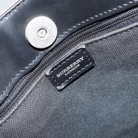 BURBERRY Nova Check Tote Bag PVC Beige Gold Auth ki6250