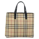 BURBERRY Nova Check Tote Bag PVC Beige Gold Auth ki6250-13