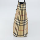 BURBERRY Nova Check Tote Bag PVC Beige Gold Auth ki6250-3