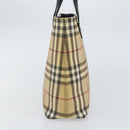 BURBERRY Nova Check Tote Bag PVC Beige Gold Auth ki6250-4