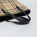 BURBERRY Nova Check Tote Bag PVC Beige Gold Auth ki6250-7