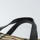 BURBERRY Nova Check Tote Bag PVC Beige Gold Auth ki6250-8