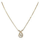 Christian Dior Stone Necklace metal Gold Auth ki6254-1