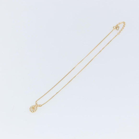 Christian Dior Stone Necklace metal Gold Auth ki6254