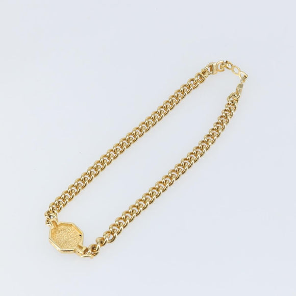 Christian Dior Stone Necklace metal Gold Auth ki6255