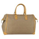 GUCCI Micro GG Supreme Boston Bag PVC Beige Gold Auth ki6257-1