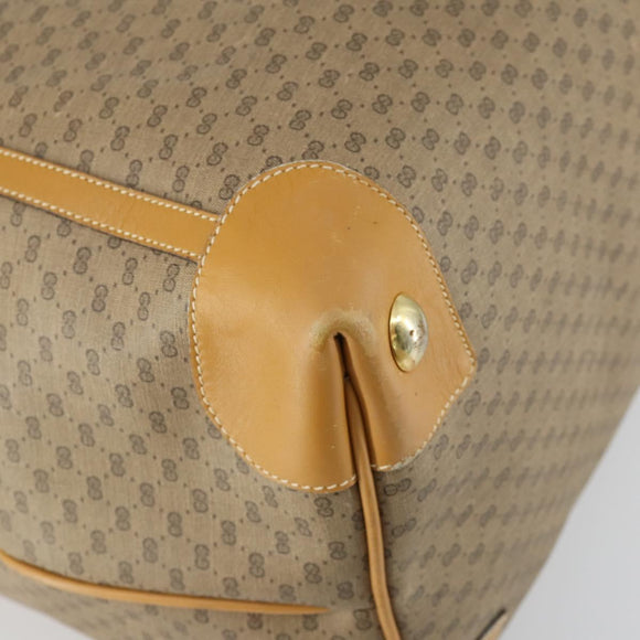 GUCCI Micro GG Supreme Boston Bag PVC Beige Gold Auth ki6257