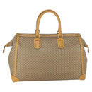 GUCCI Micro GG Supreme Boston Bag PVC Beige Gold Auth ki6257-3