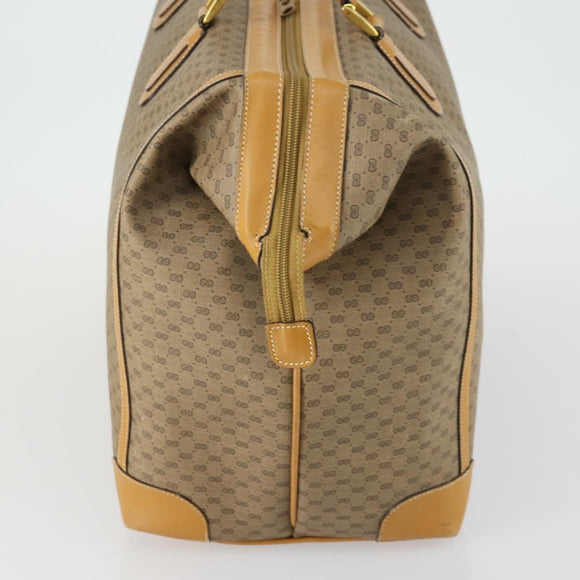 GUCCI Micro GG Supreme Boston Bag PVC Beige Gold Auth ki6257