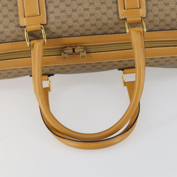 GUCCI Micro GG Supreme Boston Bag PVC Beige Gold Auth ki6257