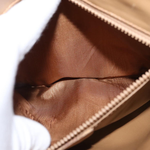 CELINE Macadam Canvas Shoulder Bag PVC Beige Gold Auth ki6262