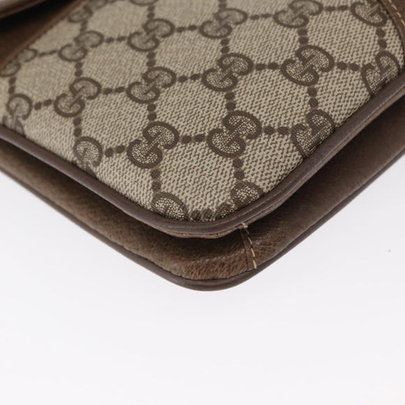 GUCCI GG Supreme Shoulder Bag PVC Leather 2way Beige Gold 65 02 025 Auth ki6263