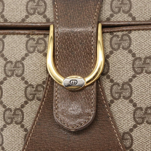 GUCCI GG Supreme Shoulder Bag PVC Leather 2way Beige Gold 65 02 025 Auth ki6263