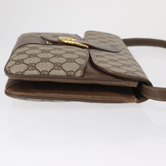 GUCCI GG Supreme Shoulder Bag PVC Leather 2way Beige Gold 65 02 025 Auth ki6263