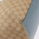 GUCCI GG Canvas Tote Bag Beige Light Blue Silver 131230 Auth ki6264-10