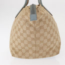 GUCCI GG Canvas Tote Bag Beige Light Blue Silver 131230 Auth ki6264-5