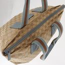 GUCCI GG Canvas Tote Bag Beige Light Blue Silver 131230 Auth ki6264-6