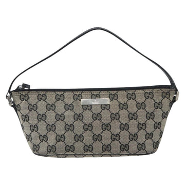 GUCCI GG Canvas Accessory Pouch Black Silver 039 1103 2123 Auth ki6267 - 0