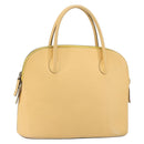 CELINE Hand Bag Leather Beige Gold Auth ki6269-1