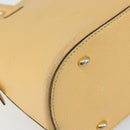 CELINE Hand Bag Leather Beige Gold Auth ki6269-15