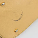 CELINE Hand Bag Leather Beige Gold Auth ki6269-9