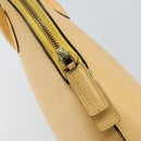 CELINE Hand Bag Leather Beige Gold Auth ki6269-10