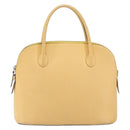 CELINE Hand Bag Leather Beige Gold Auth ki6269-13