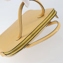 CELINE Hand Bag Leather Beige Gold Auth ki6269-6